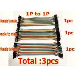 Dupont line kabel pelangi 120pcs 20cm male to male + male to female + female to female jumper wire