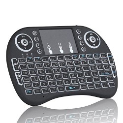 Blacklight 2.4GHz RF Portable Mini Wireless Keyboard English Russian Version with Touchpad Mouse for Raspberry Pi 3 Mini PC